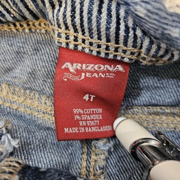 Arizona Jean Polka Dot Blue & White Denim Jean Skirt 99% Cotton 1% Spandex Sz 4T - Picture 4 of 4